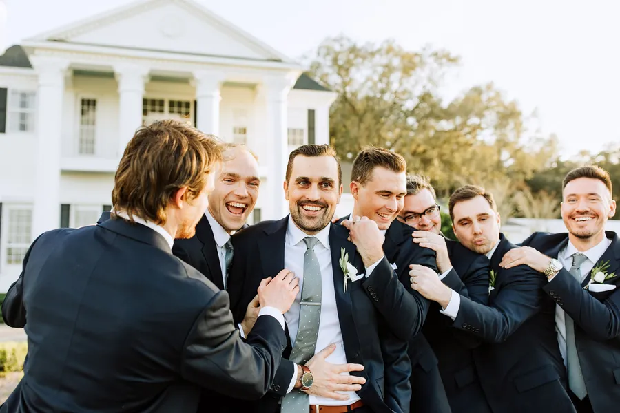 A groom with his groomsmen