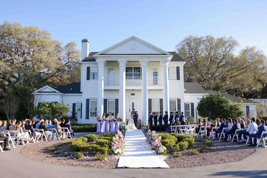 A ceremony on the front lawn