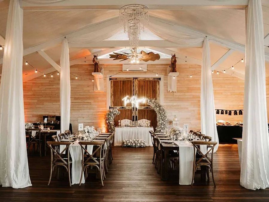 The Legacy Barn set for a reception