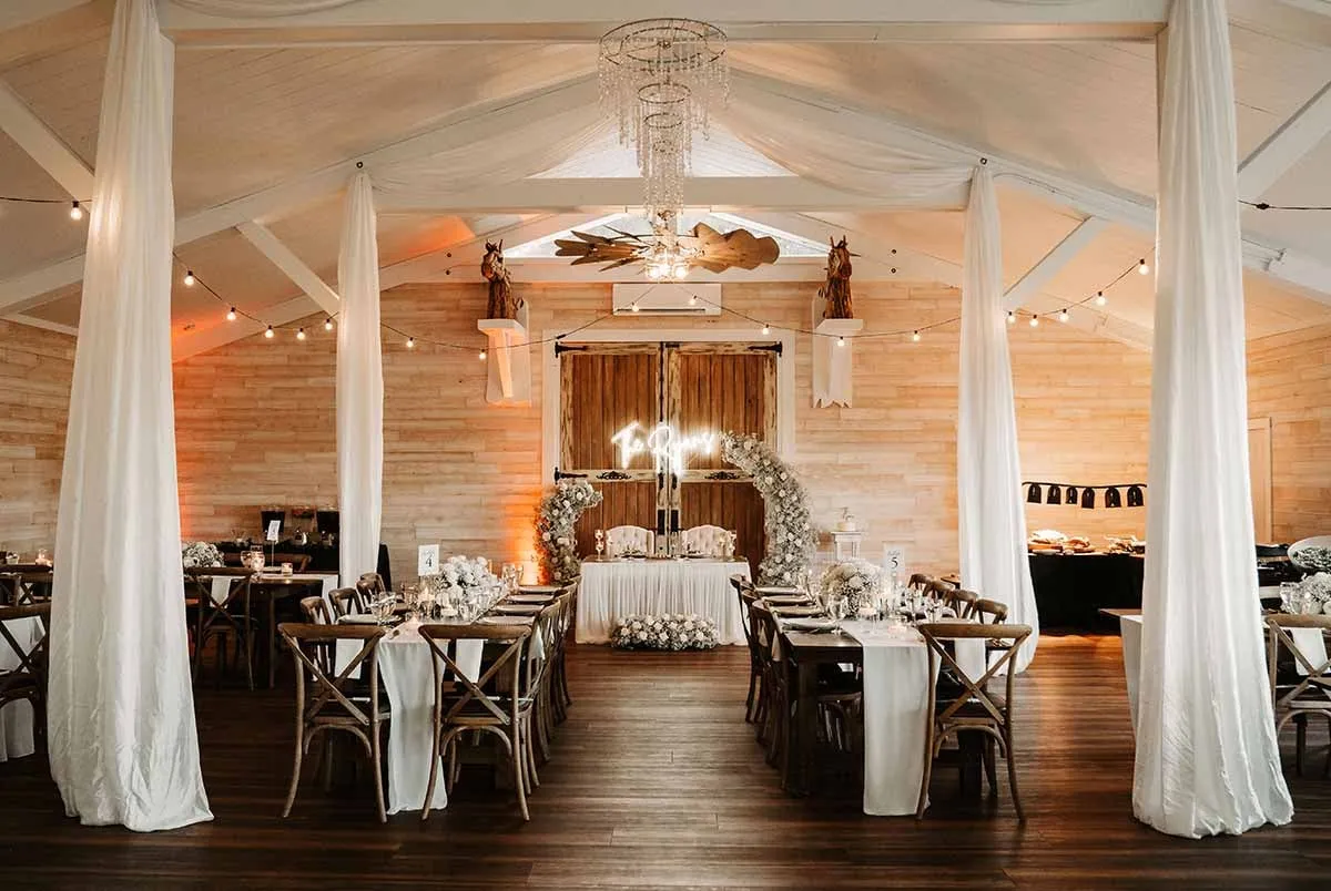 The Legacy Barn set for a reception